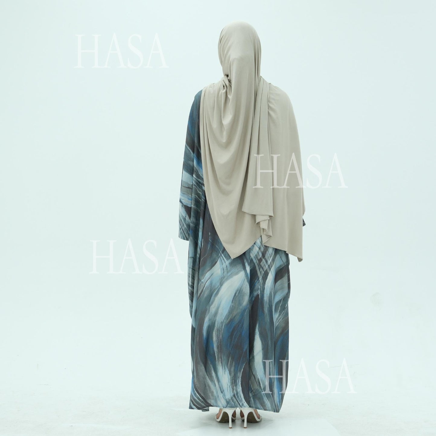 LUMAYA6509 Abstract Printed Loose Abaya (Headscarf Not Included)