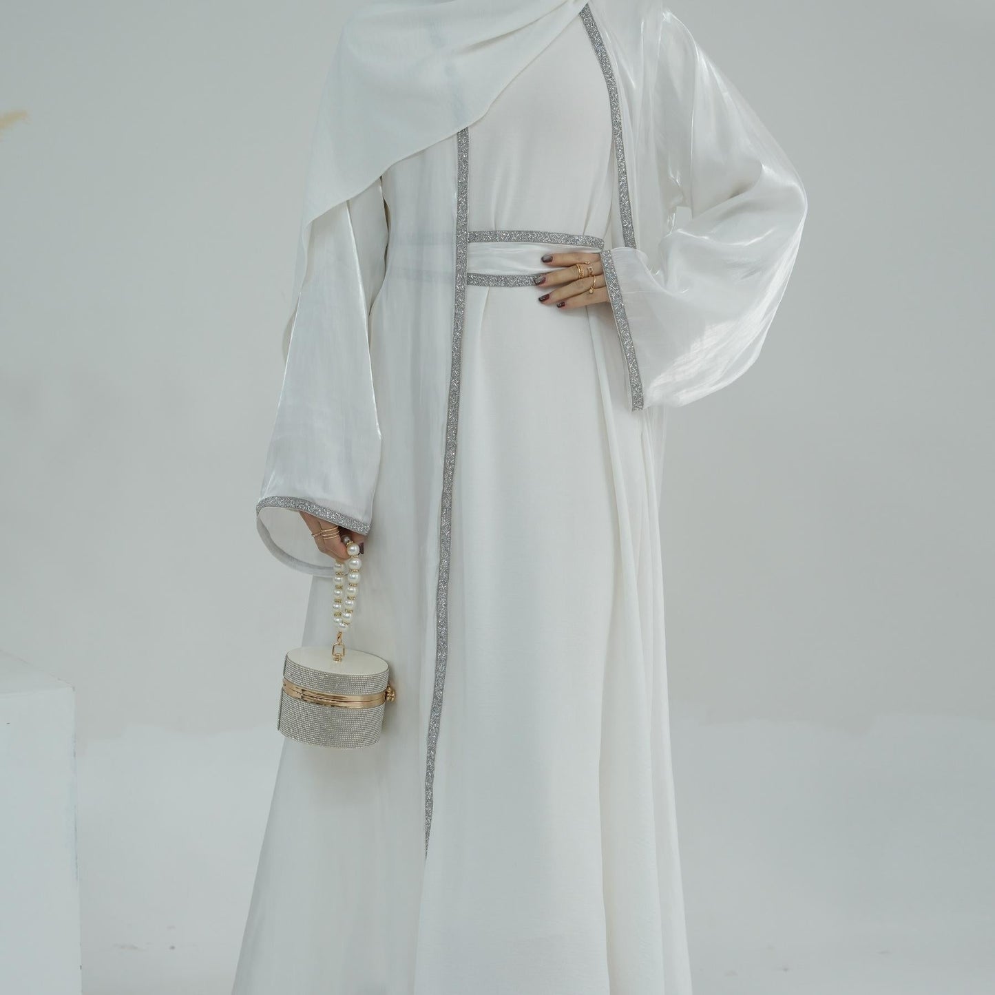 LUMAYA LM1185 3pcs Set Cardigan+Inner Dress+Hijab