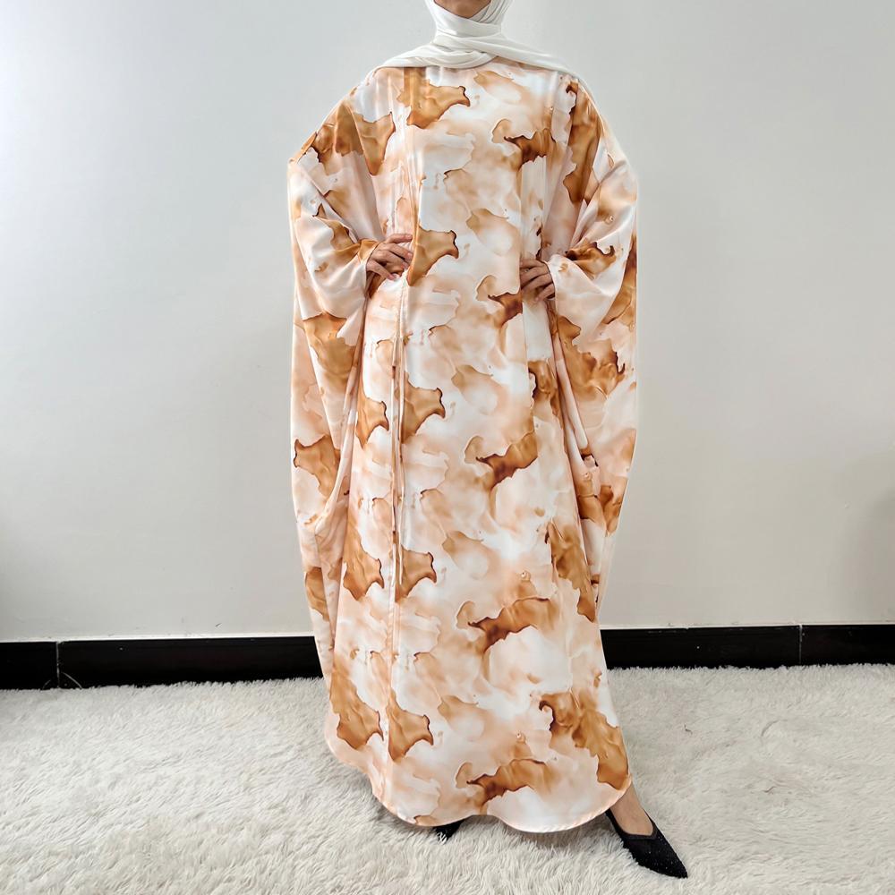 LUMAYA6502 Loose-fitting Printed Robe (headscarf Not Included)