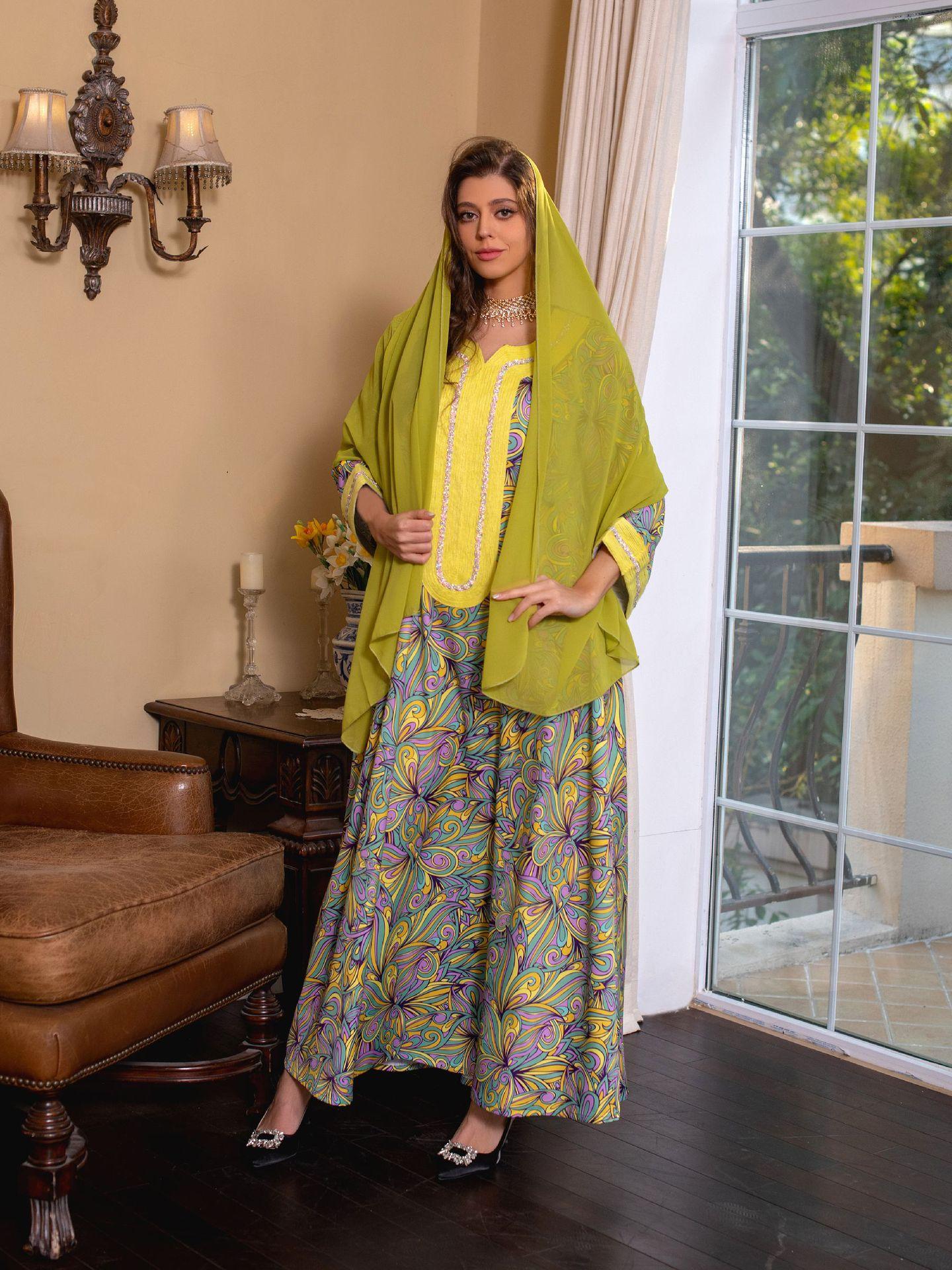 LUMAYA LUMAYA1074 Muslim Embroidered Hot Diamond Dress