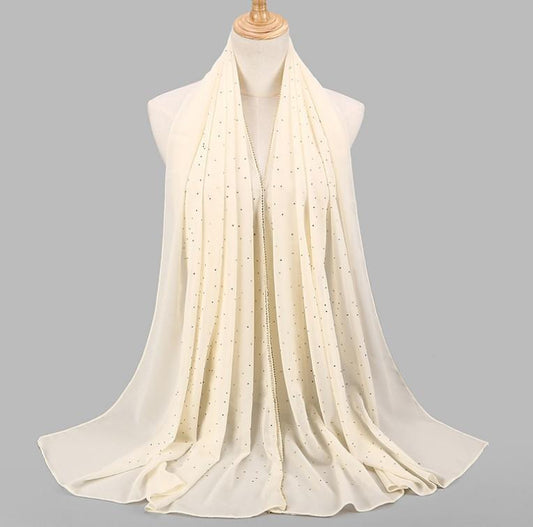 LUMAYA LUMAYA1063 Pearl Chiffon Diamond Headband