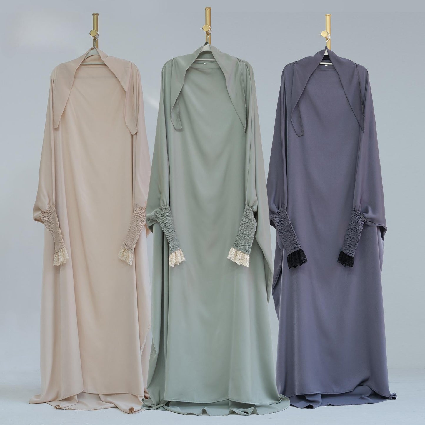 LUMAYA LUMAYA0721 Solid Color Robe Dress with A Large Swing