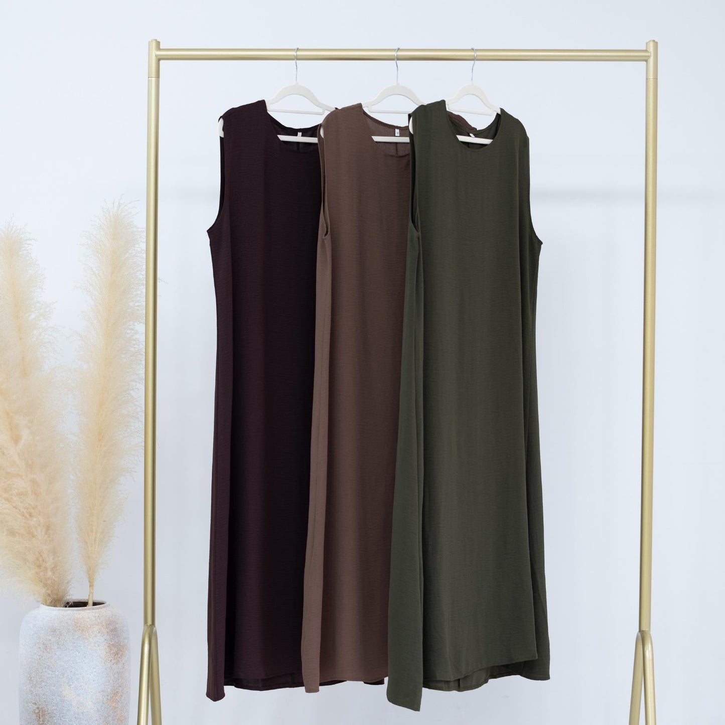 LUMAYA LUMAYA1019 Solid Color Bottom Tank Top Dress