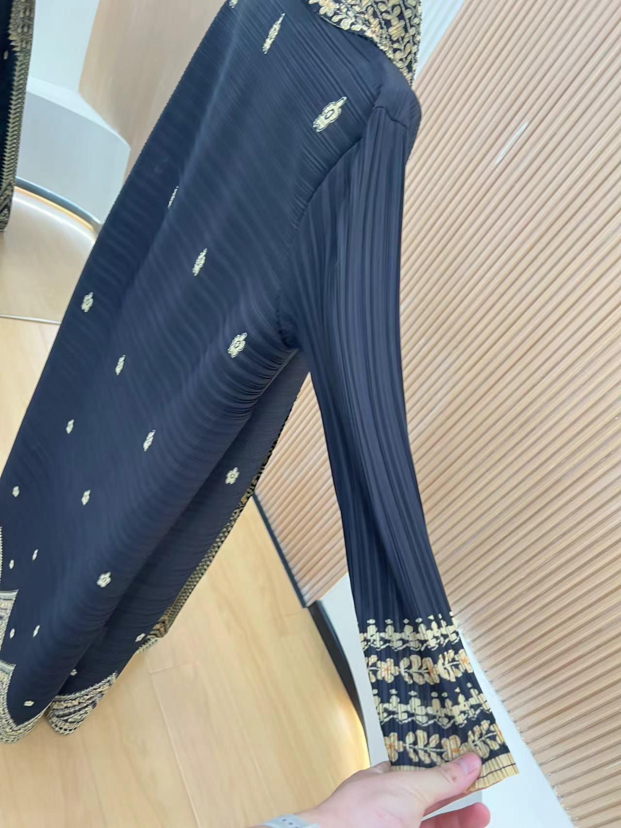 LUMAYA6709 Golden Dynasty , Black Abaya with Intricate Gold Embroidery