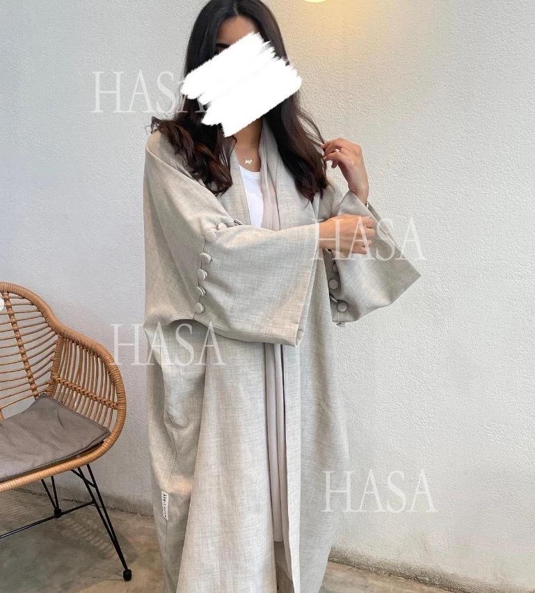 LUMAYA6561 Simple Style Large Size Long Cardigan Robe