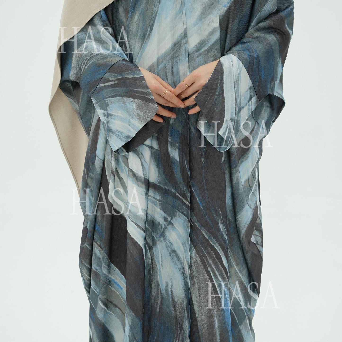 LUMAYA6509 Abstract Printed Loose Abaya (Headscarf Not Included)