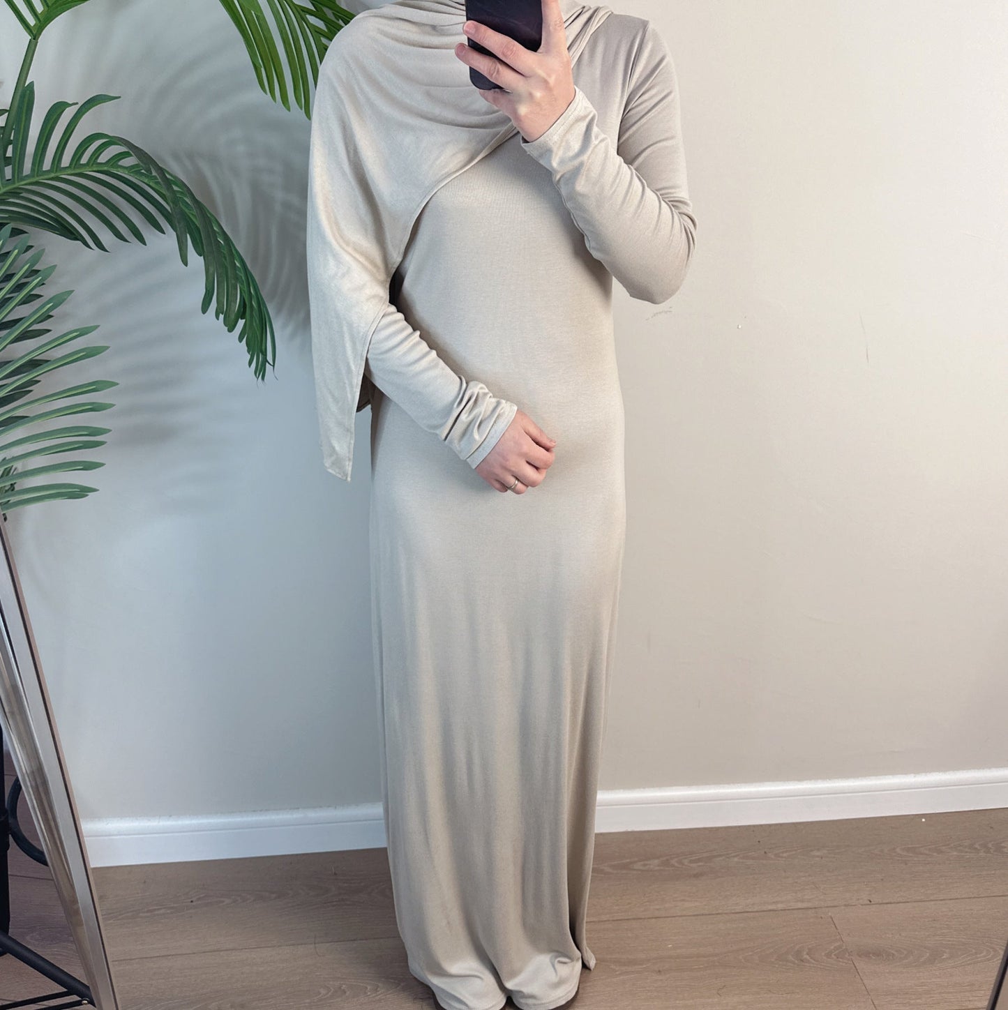 LUMAYA6565 Basic Solid Color Modal Cotton Long Dress