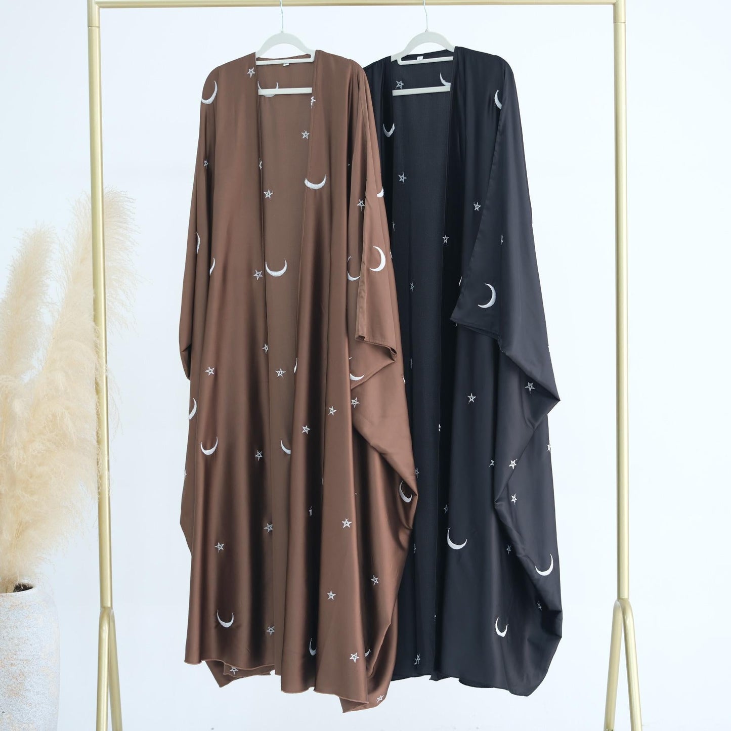 LUMAYA LM1171 Moon Embroidered Robe Kaftan Abaya
