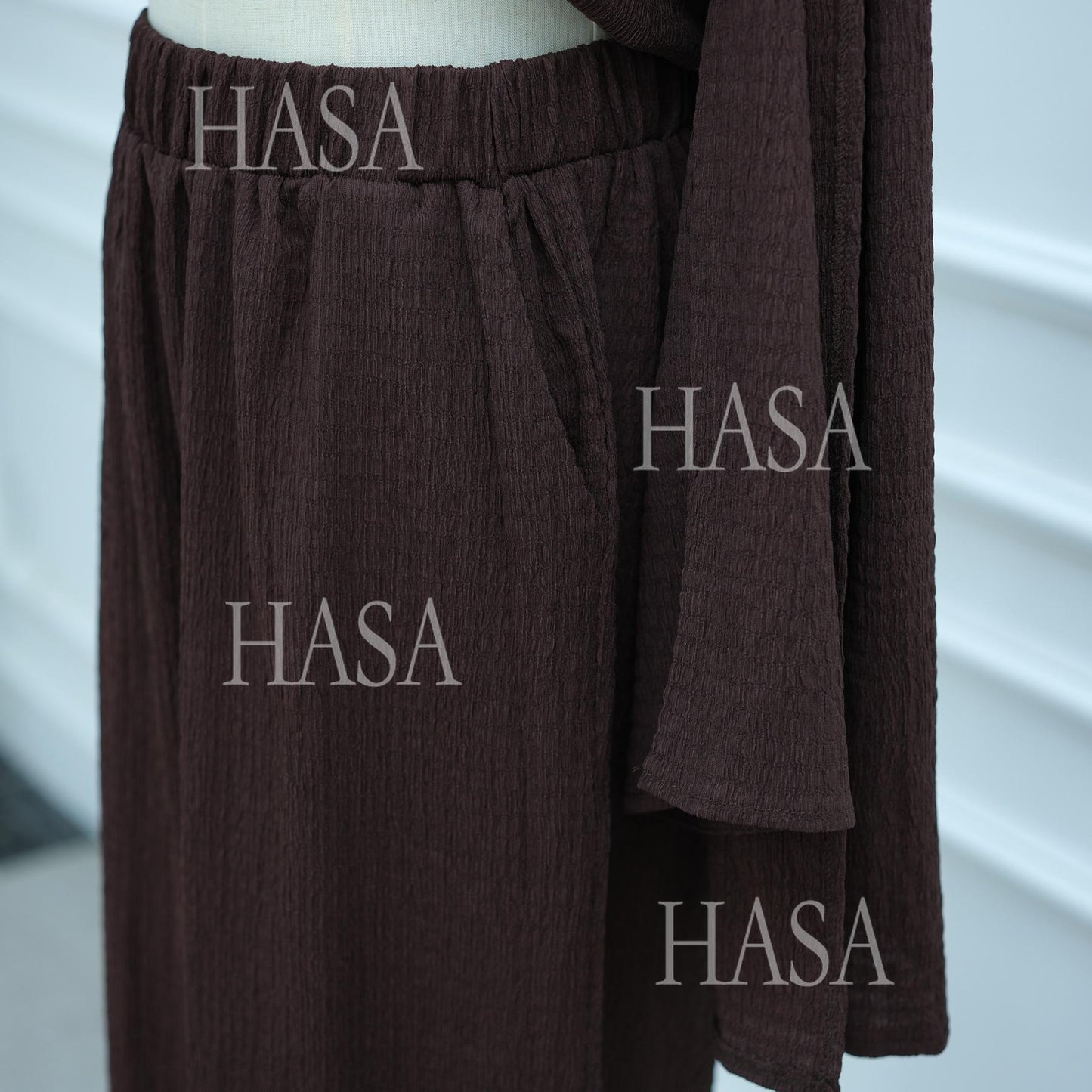 LM6568 Solid Color Design Top + Pants Two-piece Set for Daily Personality Wear
