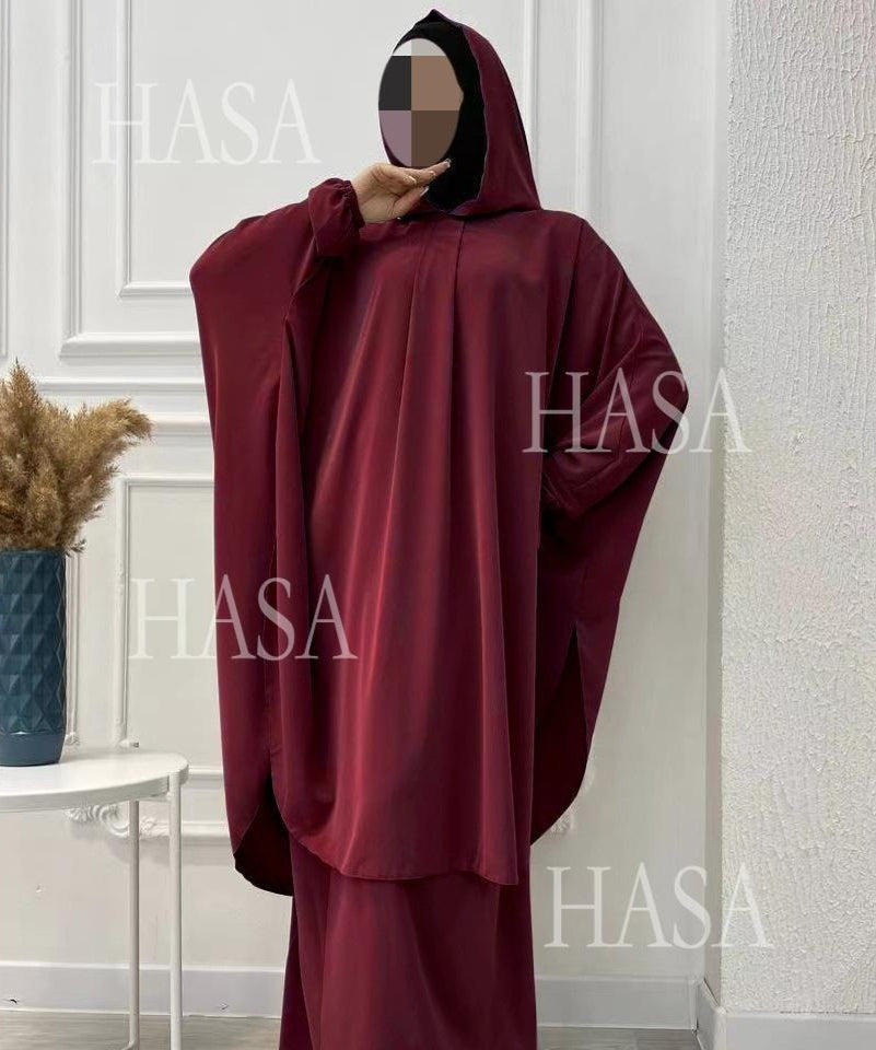 LM6583 Solid Color Long Robe Dress with Wide Swing Design