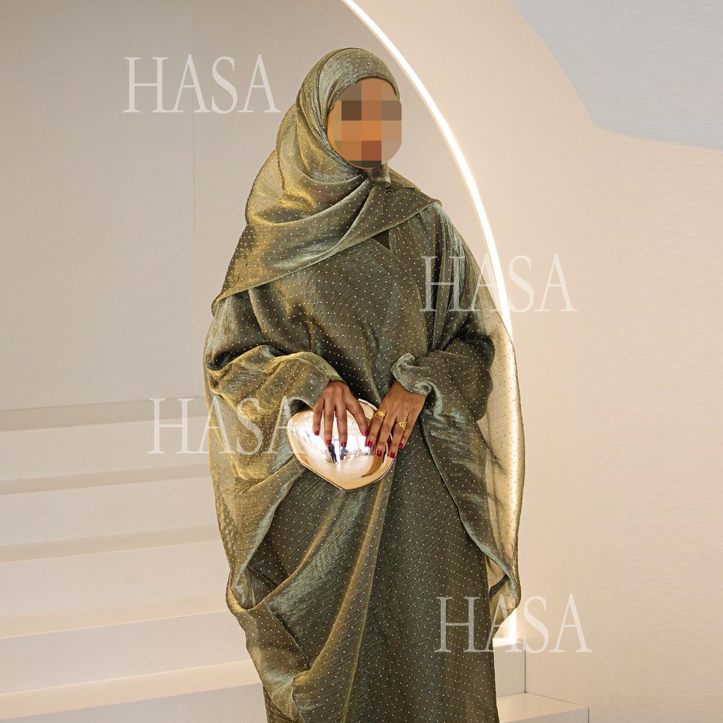 LUMAYA6493 Lightweight Ice Flower Ruffle Textured Rhinestone Robe Three-Piece Set
