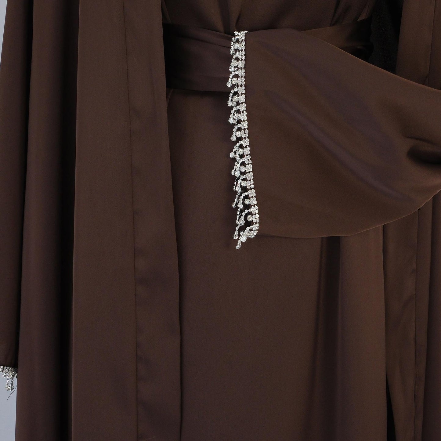 LUMAYA LUMAYA1047 1pcs Solid Color Beaded Cardigan Robe
