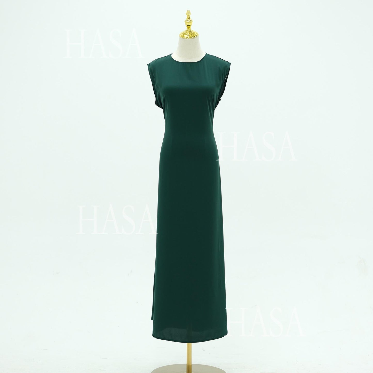 LUMAYA6470 Sleeveless Long Dress with Adjustable Back Lacing