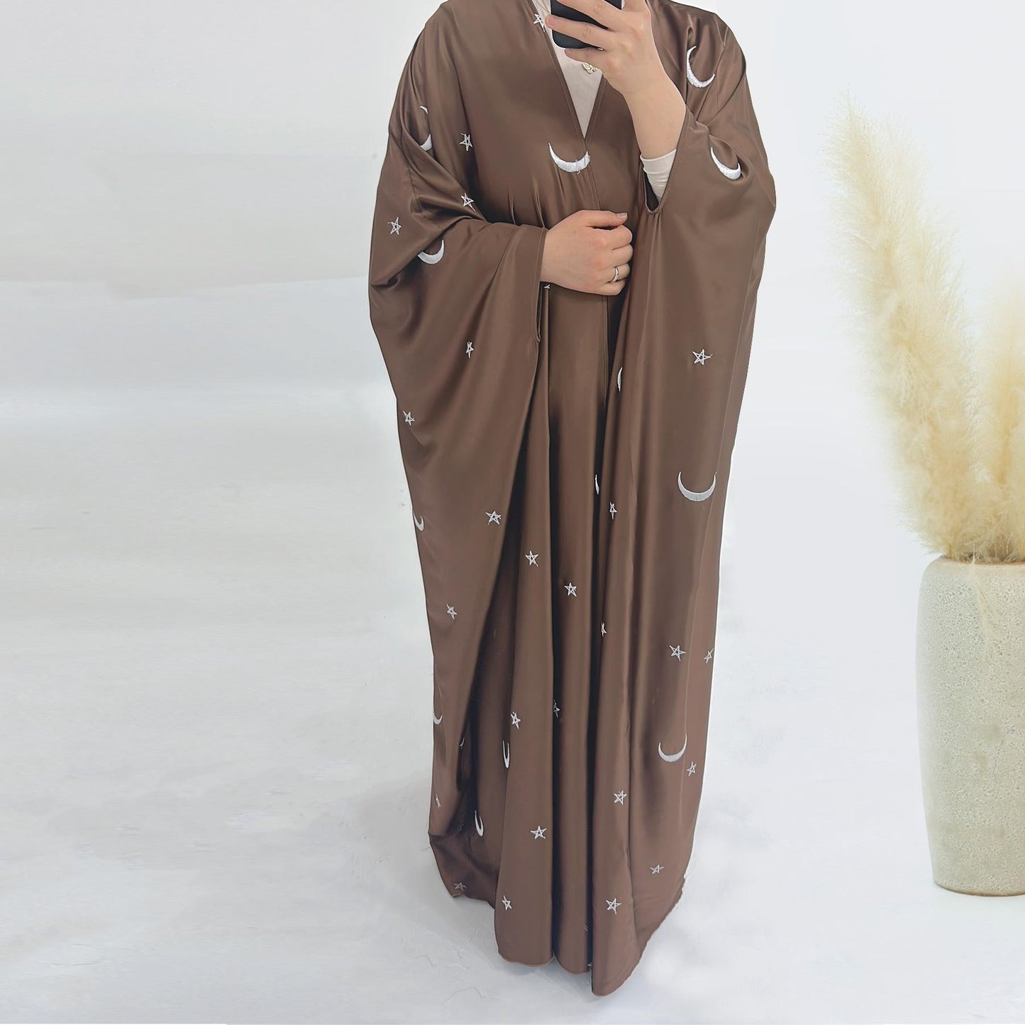 LUMAYA LM1171 Moon Embroidered Robe Kaftan Abaya