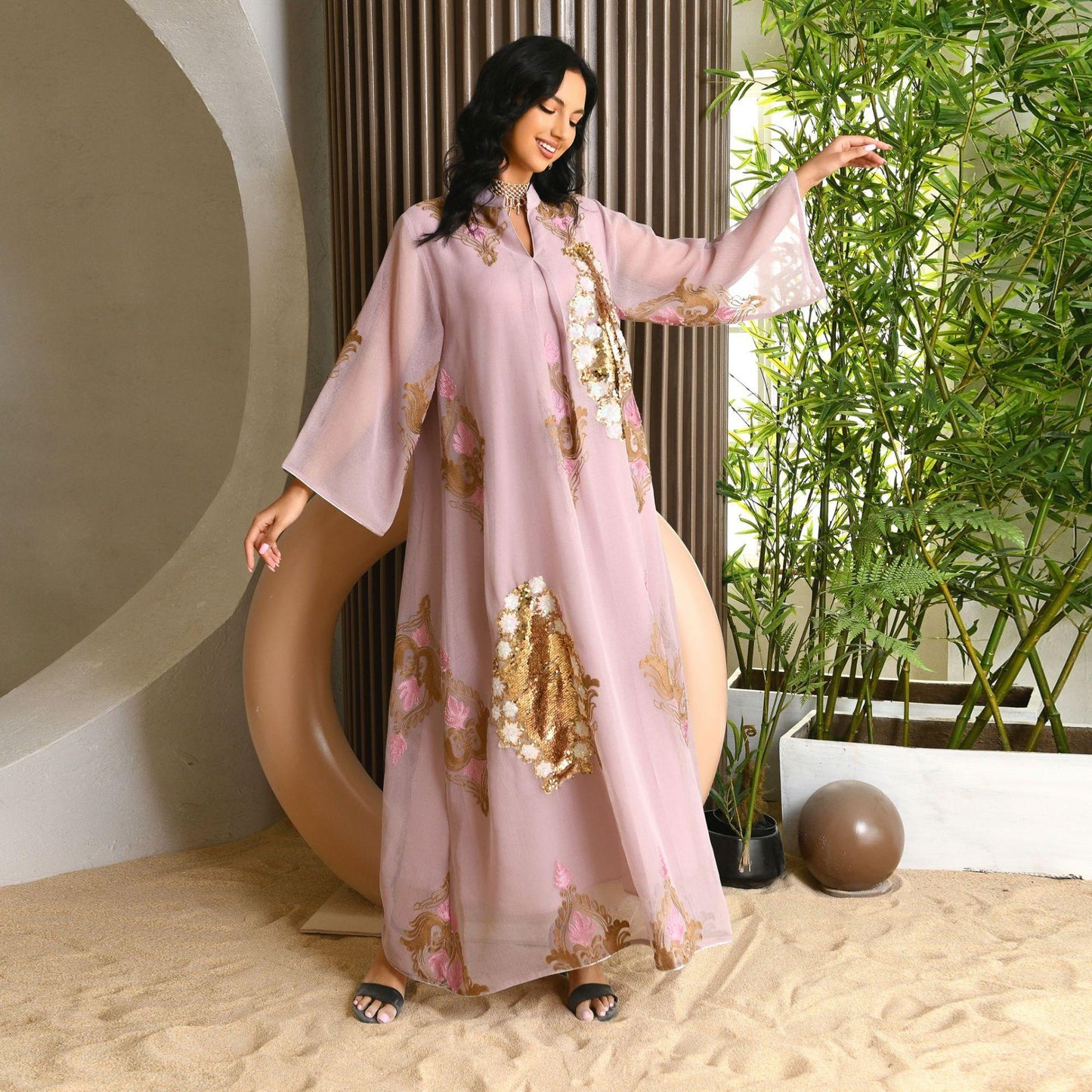 LUMAYA LUMAYA0443 Muslim Embroidered Dress