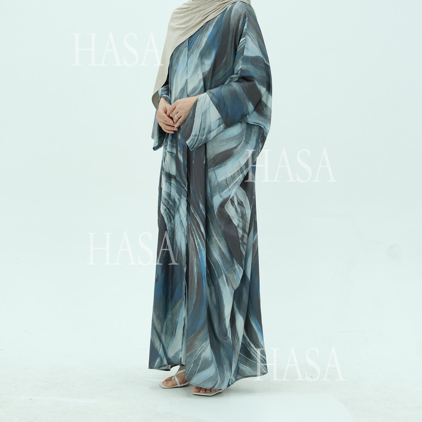 LUMAYA6509 Abstract Printed Loose Abaya (Headscarf Not Included)