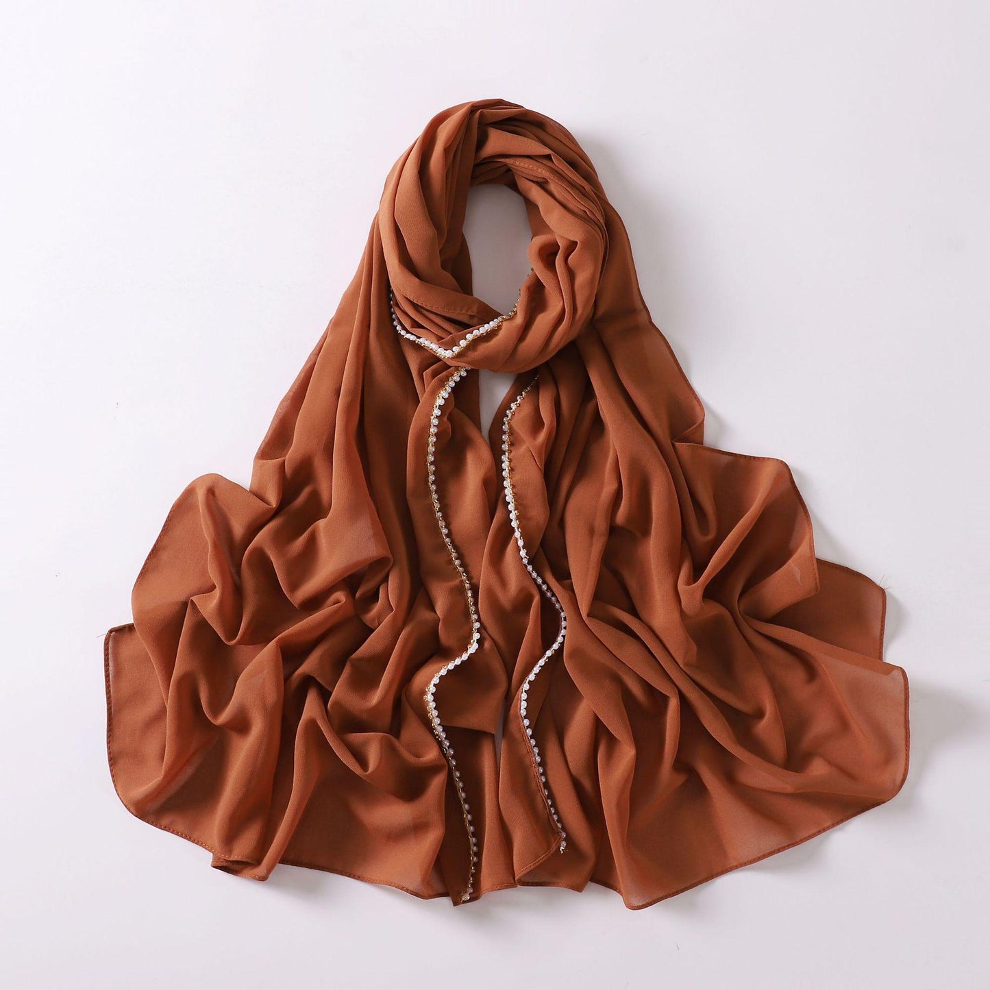 LUMAYA LM1116 Pearl Chiffon Headband Hijab