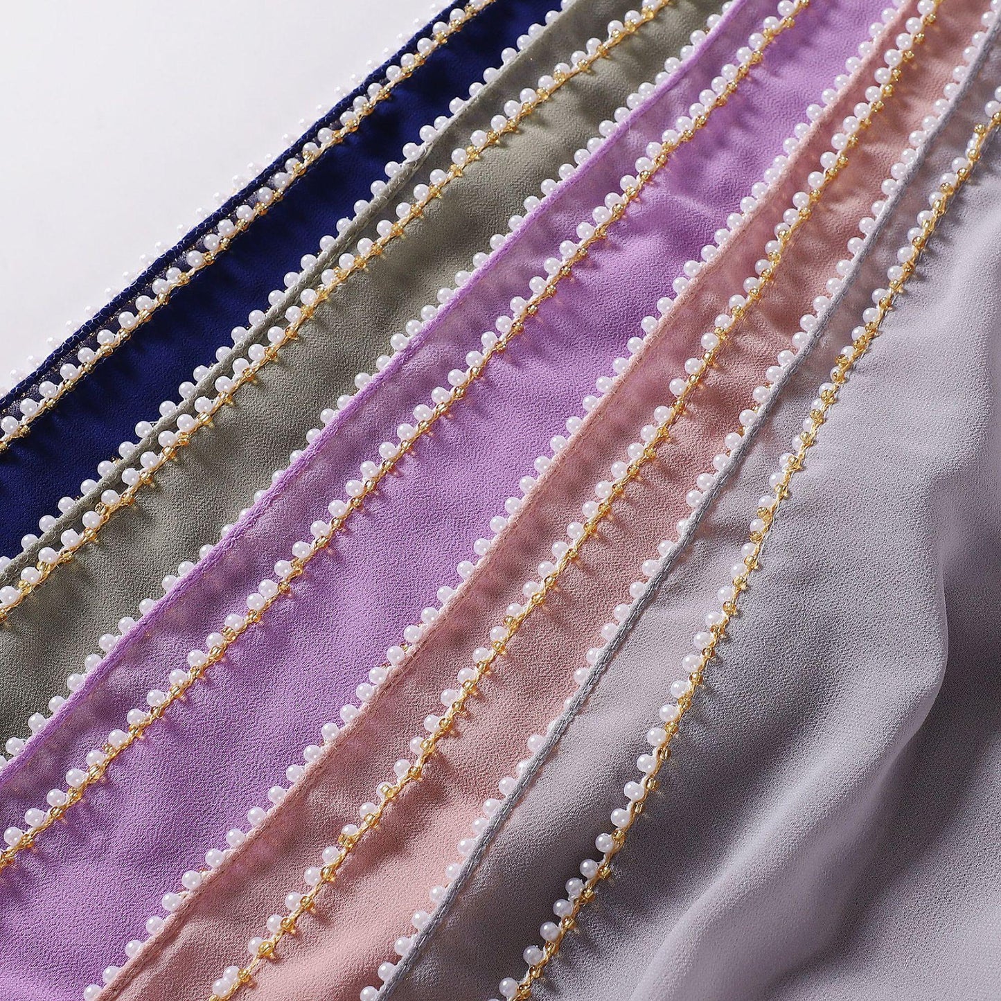 LUMAYA LM1116 Pearl Chiffon Headband Hijab