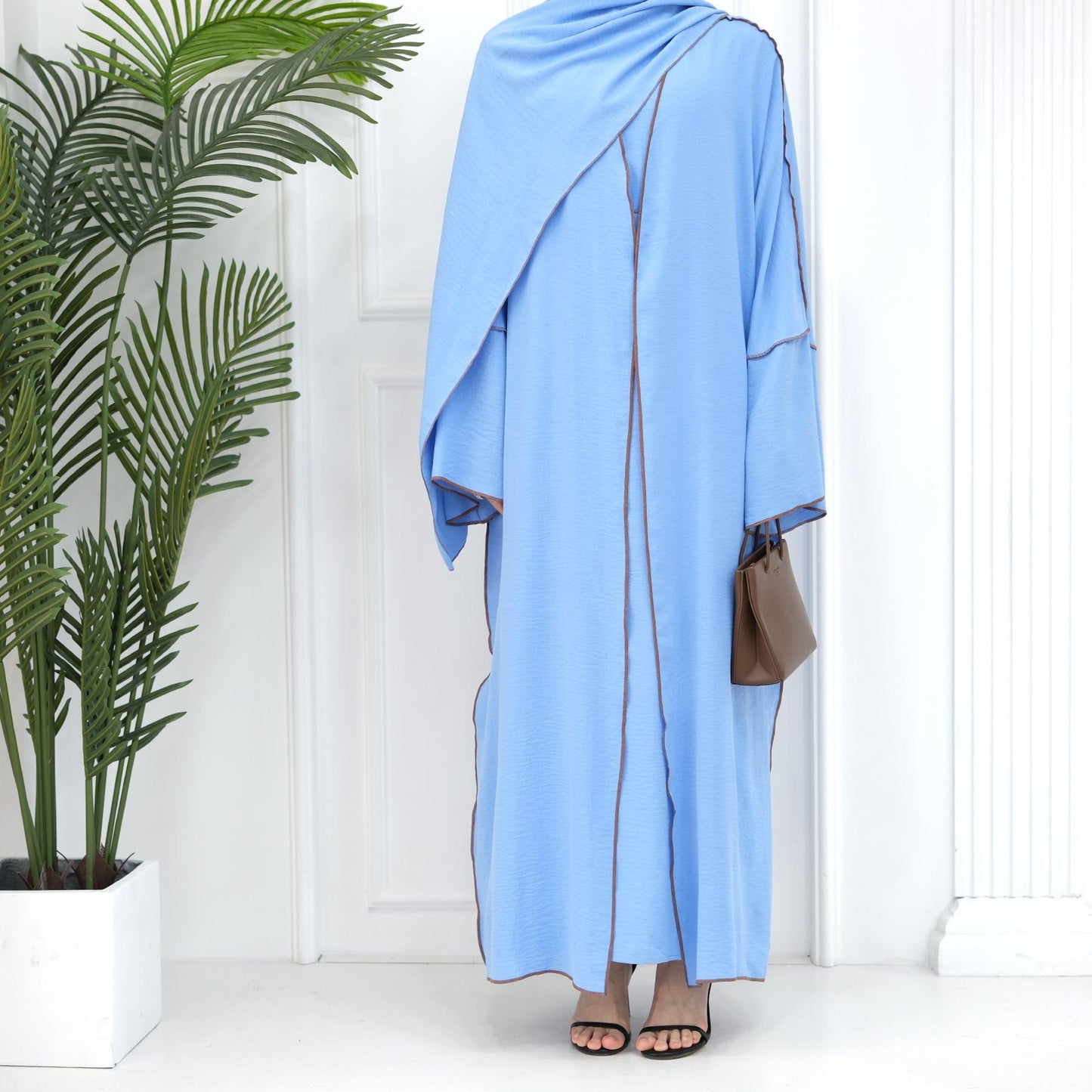 LUMAYA LM1095 3pcs Set Cardigan+without Sleeves Inner Dress+Hijab