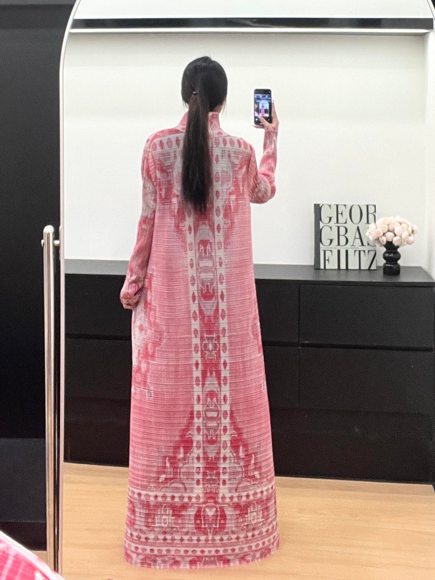 LUMAYA6711 Ethereal Pink , Elevated Abaya Style with Artistic Prints