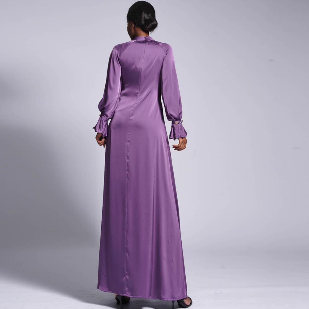 LUMAYA LUMAYA0436 Diamond Buckle Long Solid Loose Dress