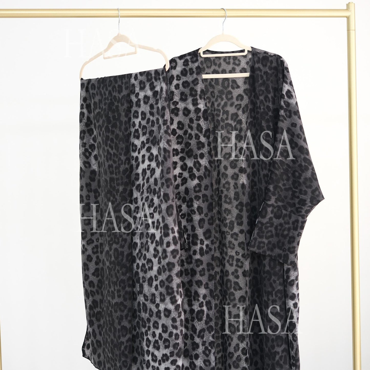 LM6576 Women's Printed Cardigan Abaya (with Optional Matching Headscarf)