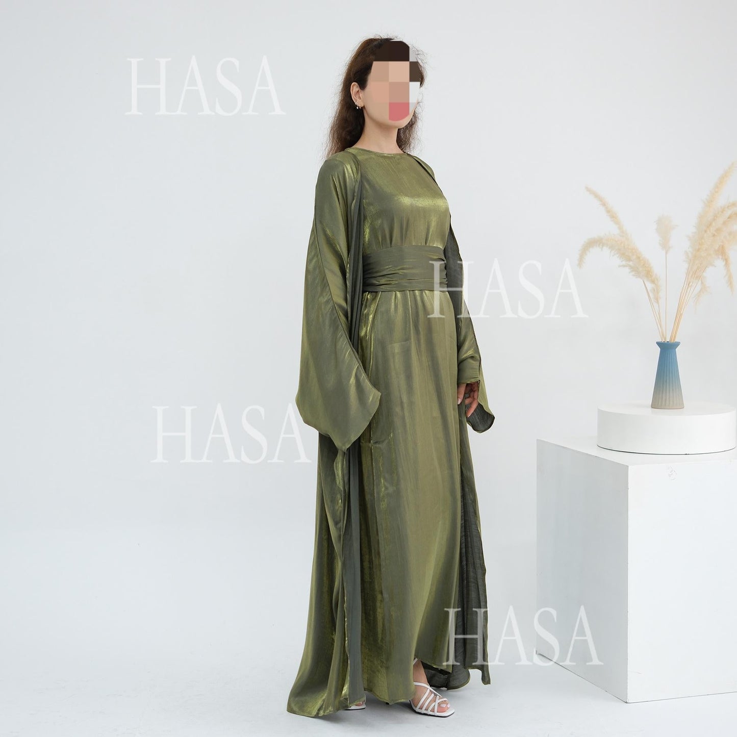 LUMAYA6530 Solid color simple two-piece long skirt suit