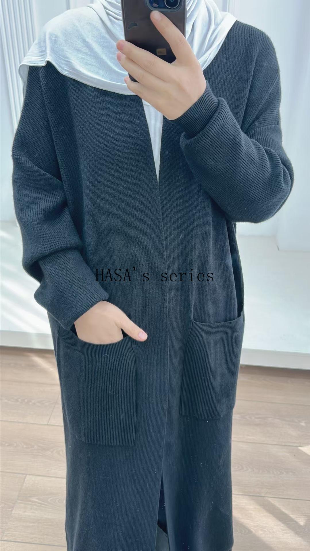 LUMAYA5439 Temperament Knitted Cardigan - Autumn and Winter Thick Loose Long Dress long  sleeve