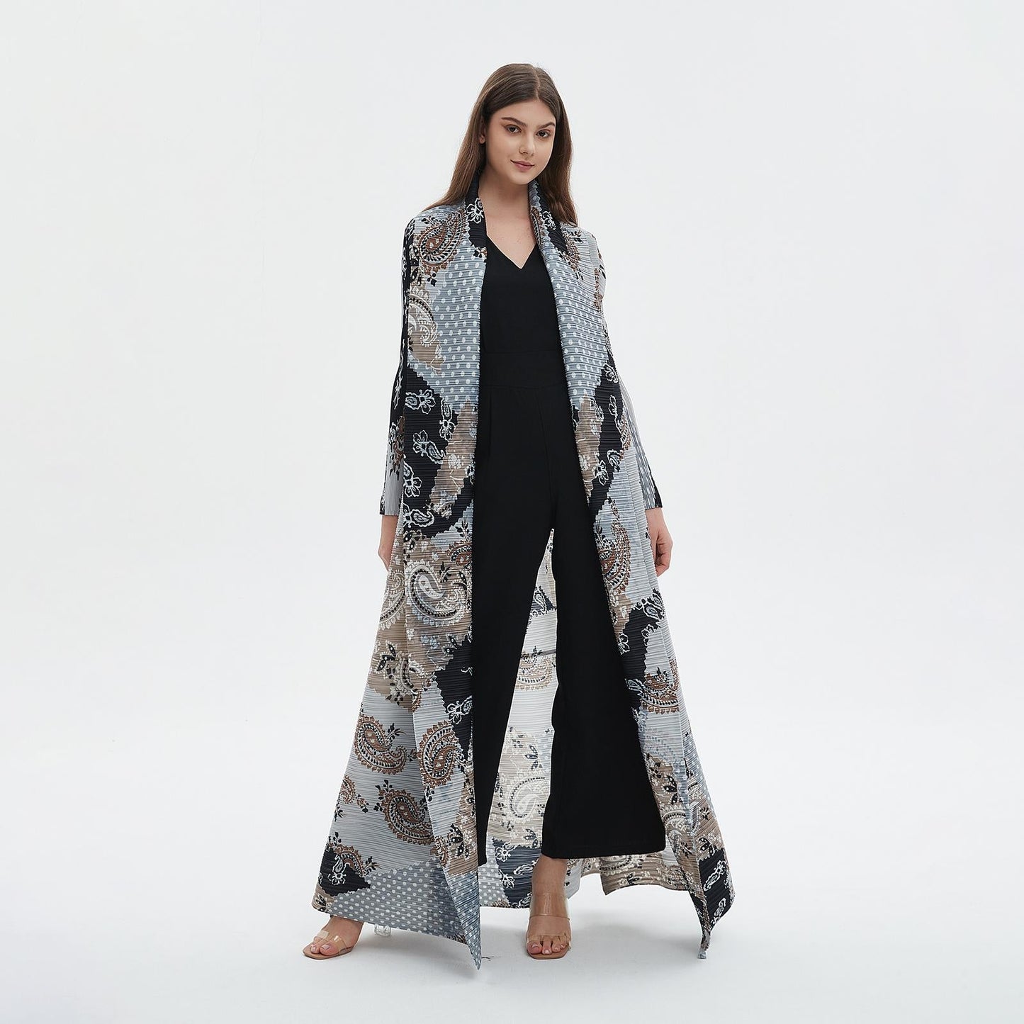 LUMAYA6713 Ethereal Blue , Elevated Abaya Style with Paisley Prints