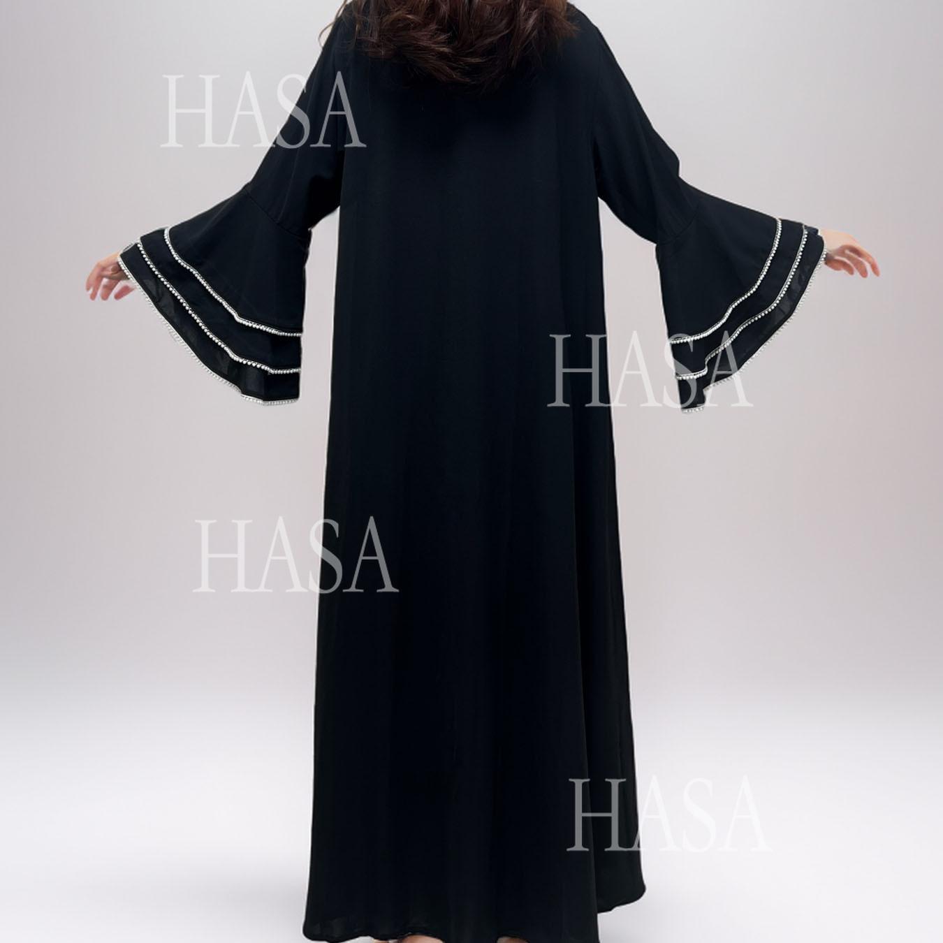 LUMAYA6543 Elegant Abaya with LUMAYAnd-Embroidered Pearl Details