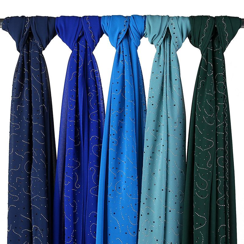 LUMAYA LM1127 Pearl Chiffon Rhinestone Headscarf