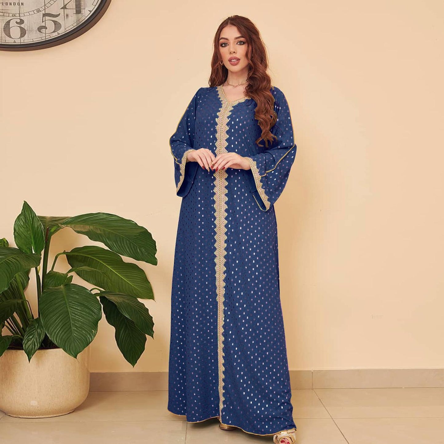 LUMAYA0442 Middle East Women's Clothing New Bronzing Muslim Dubai Robe