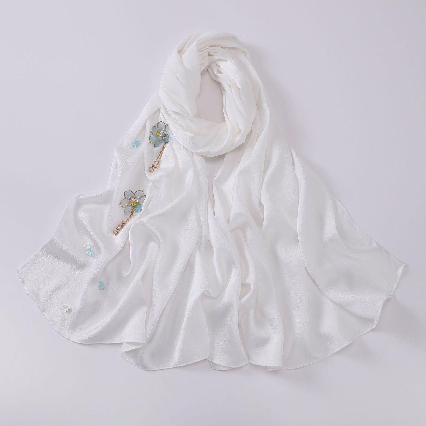 LUMAYA LM1115 Chiffon LMndsewn Flower Headband Hijab