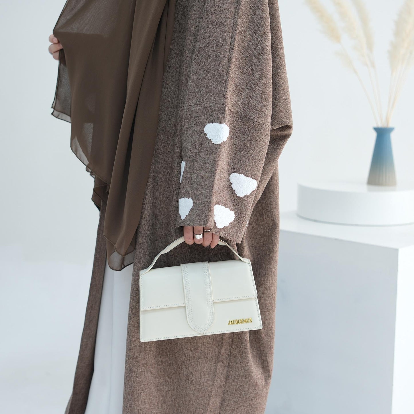 LUMAYA LUMAYA0992 Cloud Embroidered Elegant Cardigan Robe