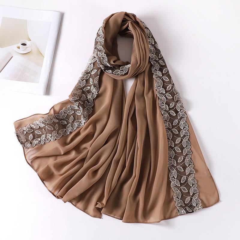 LUMAYA LM1130 Pearl Chiffon Lace Headscarf