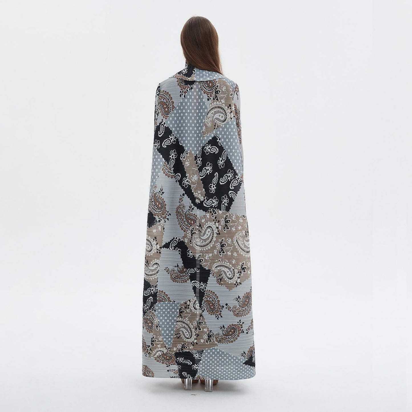 LUMAYA6713 Ethereal Blue , Elevated Abaya Style with Paisley Prints