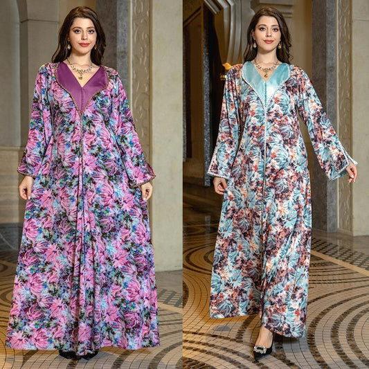 LUMAYA LUMAYA1070 Fashionable Printed Diamond Set Robe