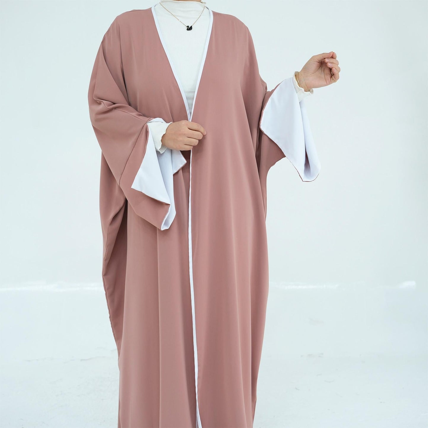 LUMAYA5877 The Loose-fitting Robe LUMAYAs A Lightweight Silhouette TLUMAYAt Is Perfect for Any Occasion open abaya outfit