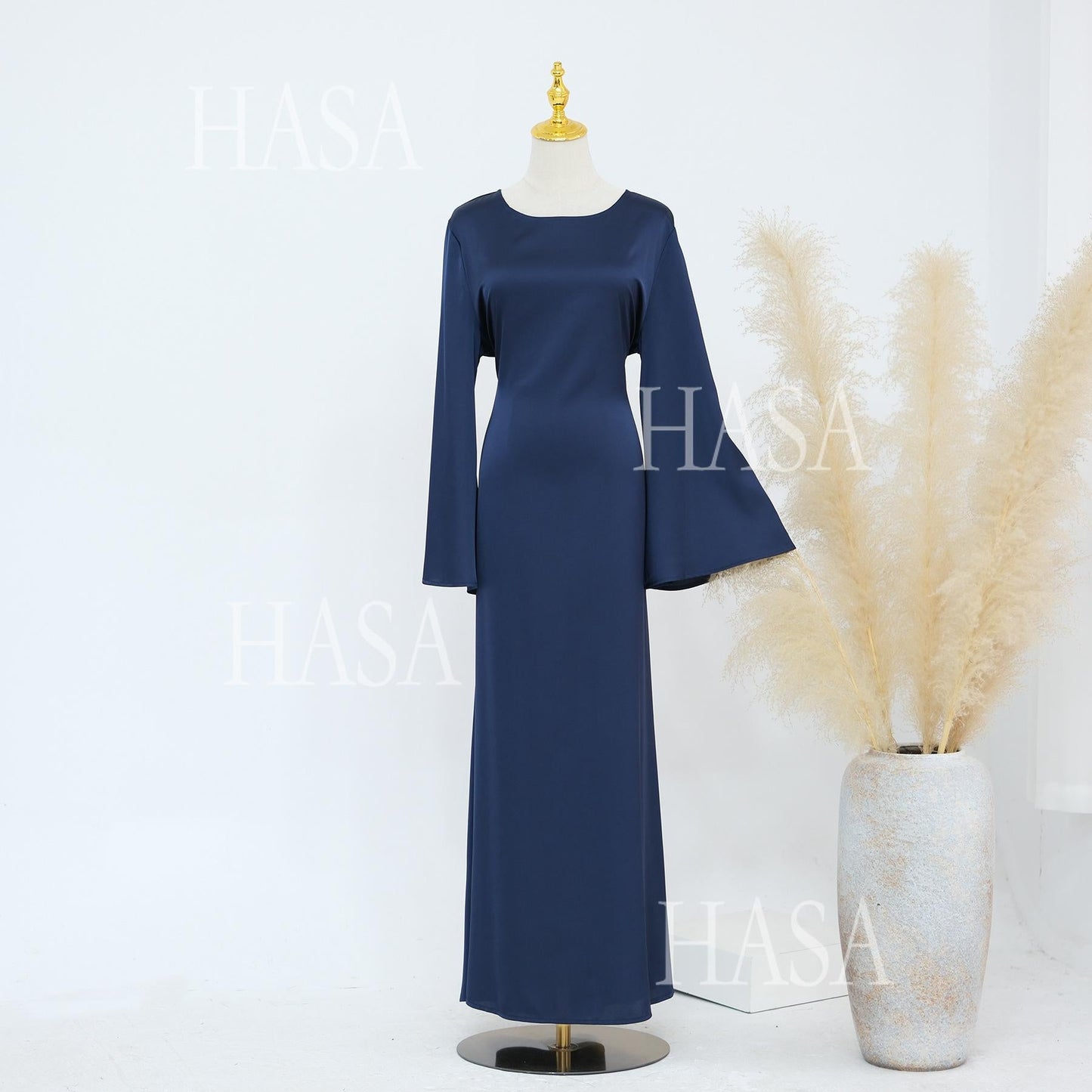 LUMAYA5870 Elegant drape two-piece robe dress-Light luxury street style abaya girl