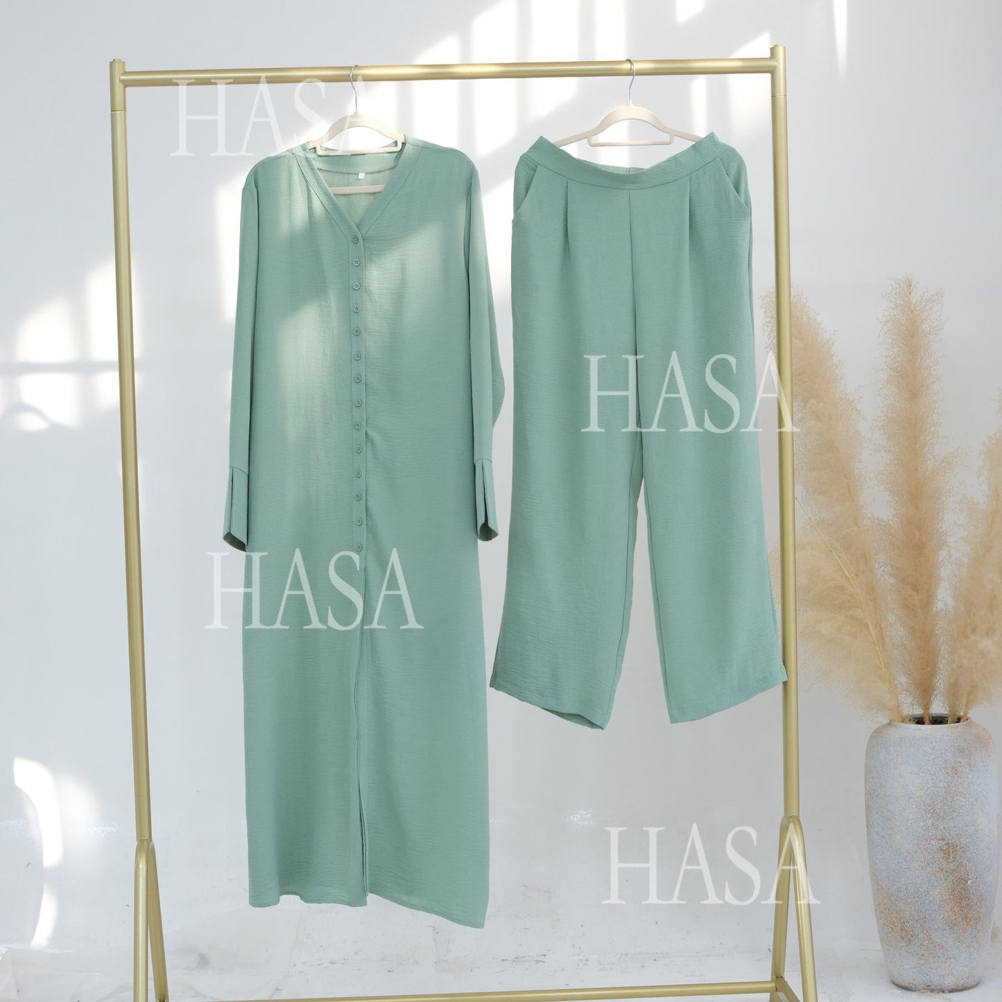 LMSA LM5869 Summer Cool Two-piece Suit-multi-color Button Design
