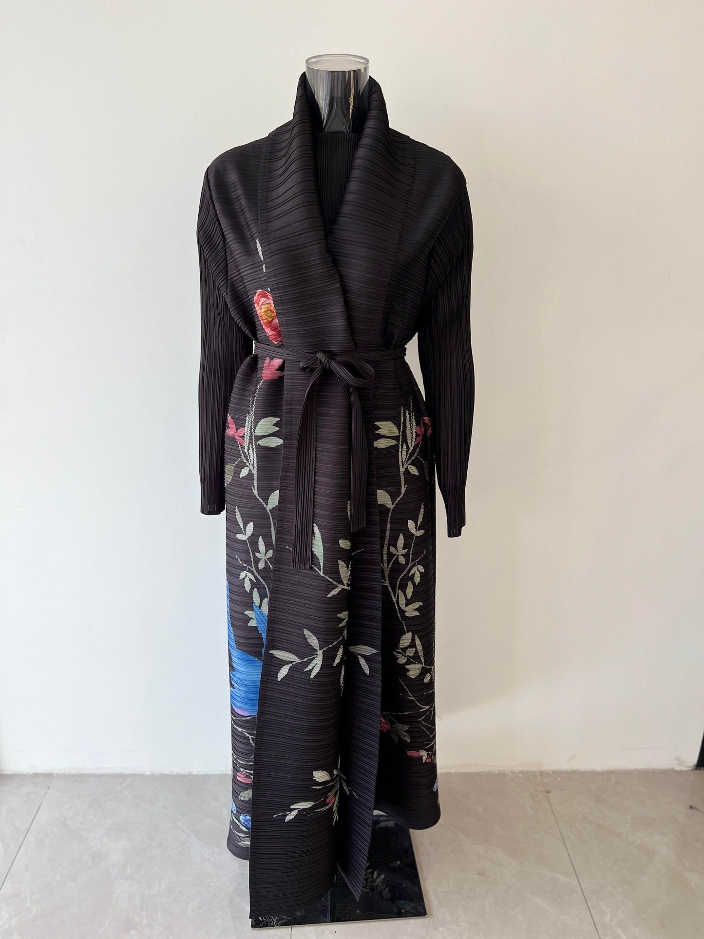 LUMAYA6707 Midnight Serenade ,Black Abaya with Striking Bird Embroidery