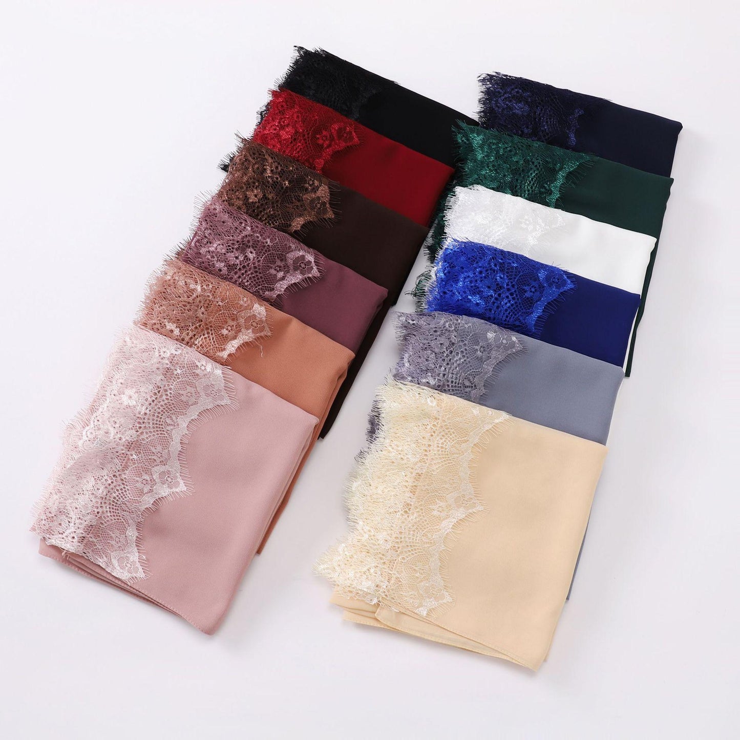 LUMAYA LM1119 Chiffon Lace Edge Headband Hijab