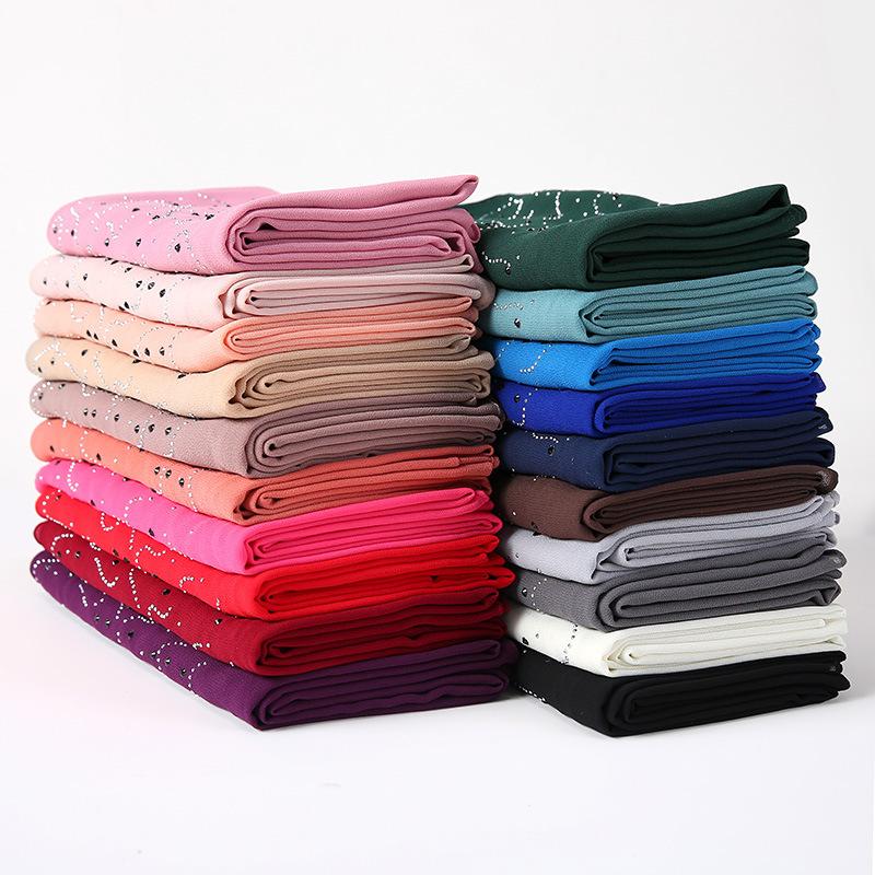 LUMAYA LM1127 Pearl Chiffon Rhinestone Headscarf