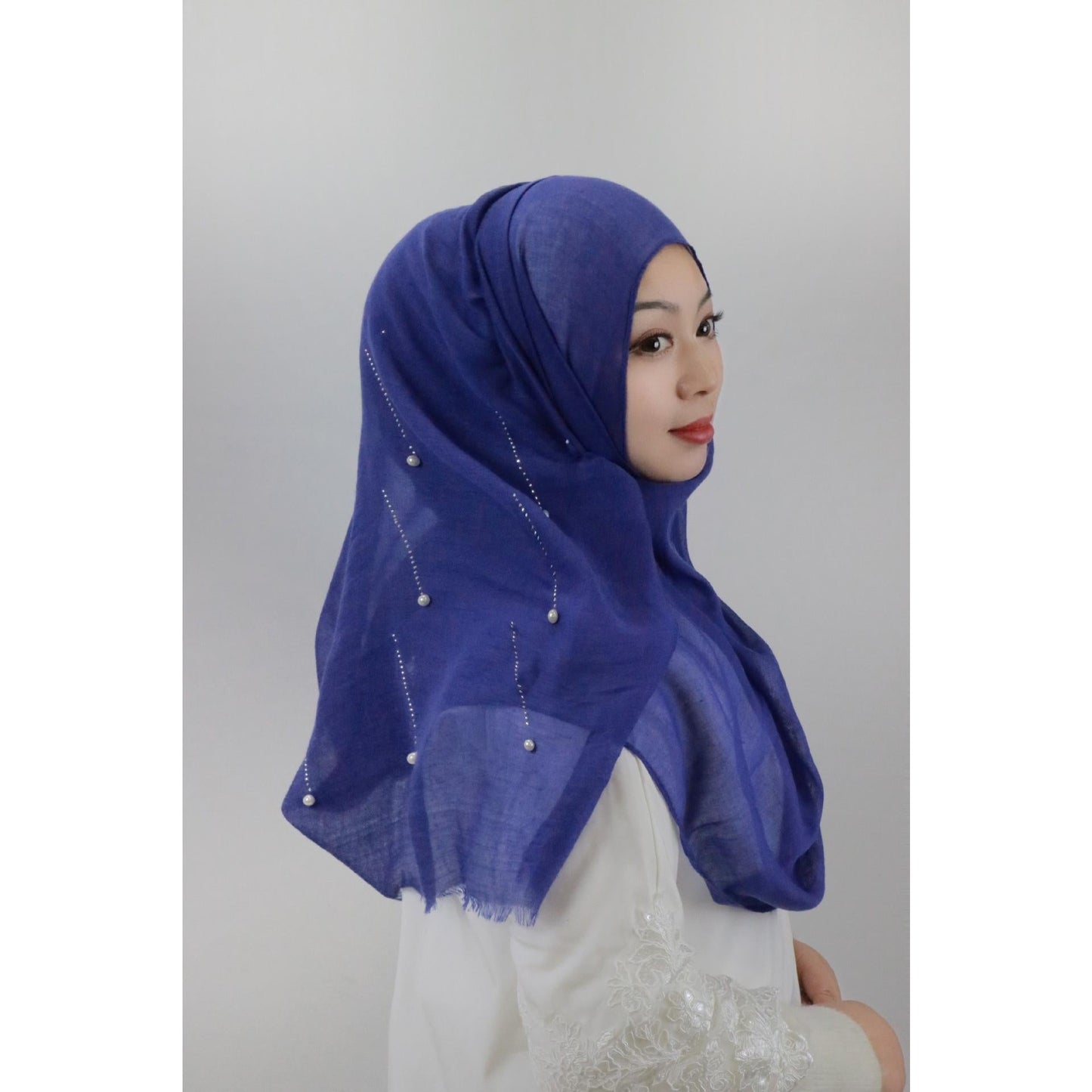 LUMAYA LM1106 Solid Color Scarf Long Beaded SLMwl Headband