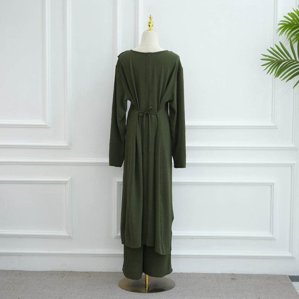 LM6605 Stylish asymmetrical two-piece set (with optional headscarf)