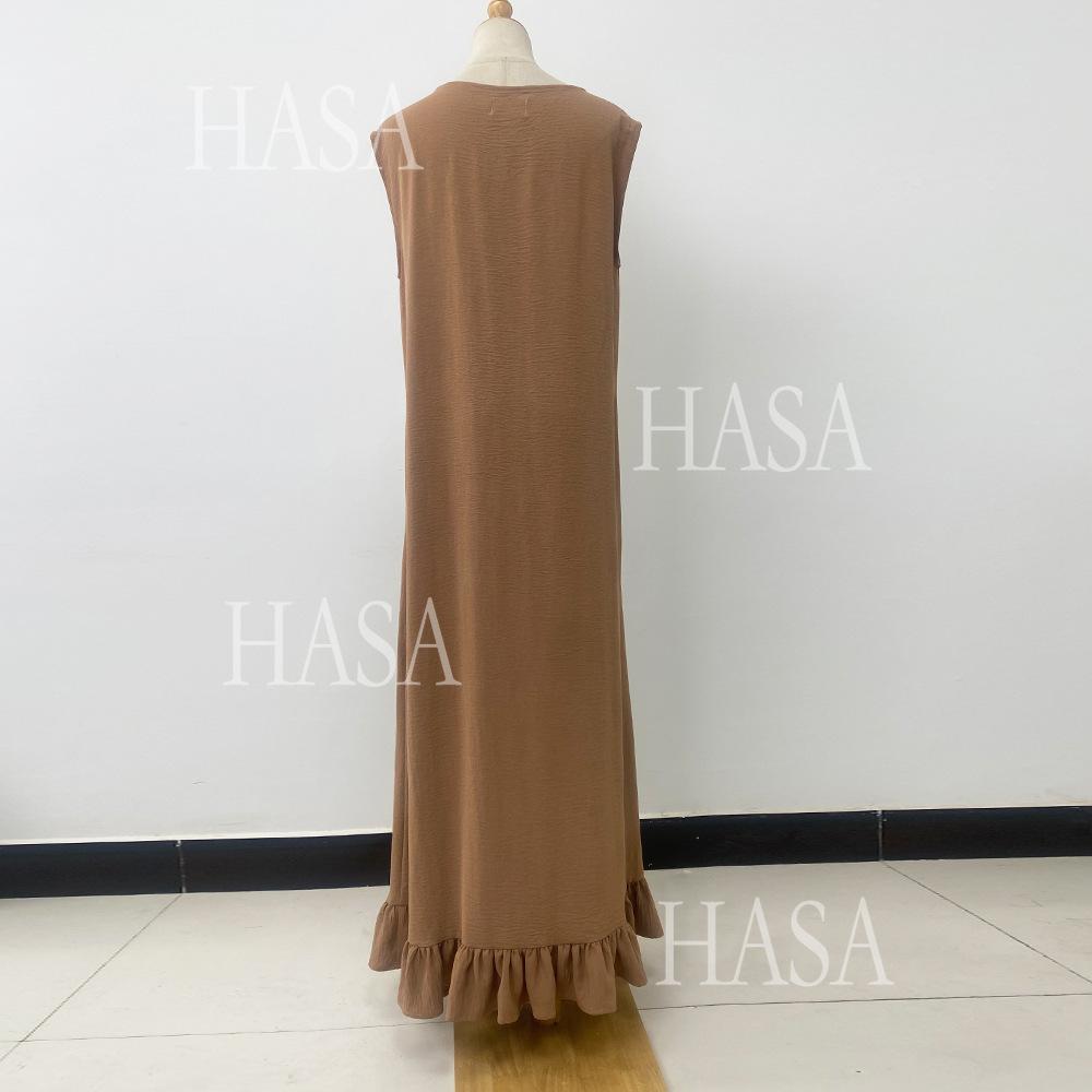 LUMAYA5860 Fashionable Imitation Linen Solid Color Robe, BreatLUMAYAble and Comfortable Leading The Trend abaya girl