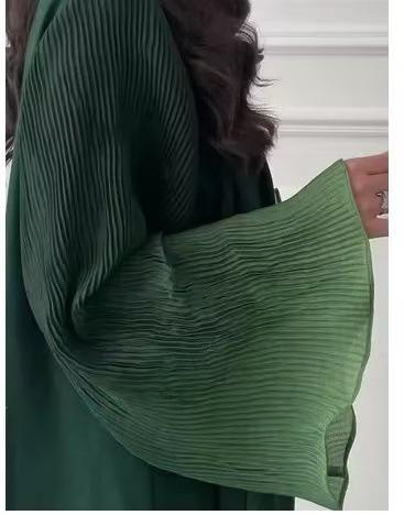 LUMAYASASERIES LUMAYA6721 Olive Ombre  Green Abaya with Gradient Cuffs