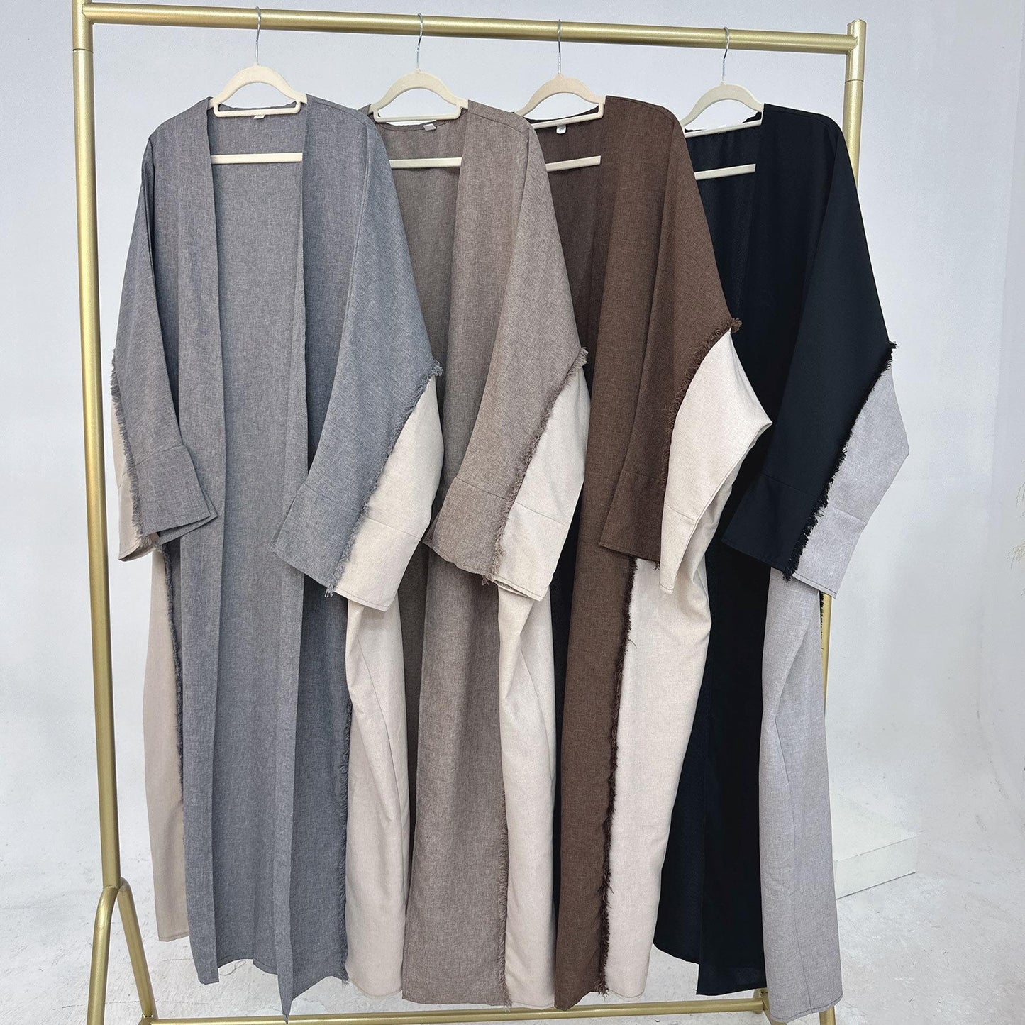 LM5606 Stylish Patchwork Robe - Cardigan and Dress Style