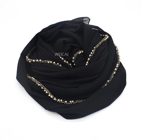 LUMAYA LM1117 Solid Chiffon Headband Hijab