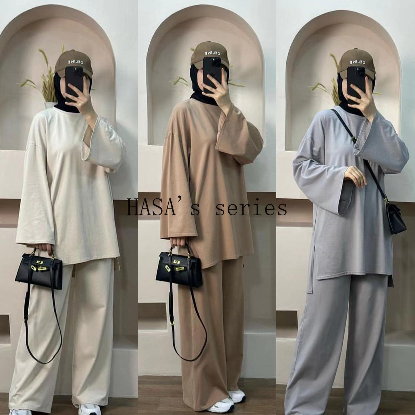 LUMAYA5488 Fashionable and Comfortable Loose Two-piece Suit - Simple Solid Color Design two  piece co  ords